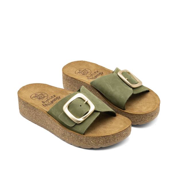 Gomera-001 Piel Nobuck Oliva