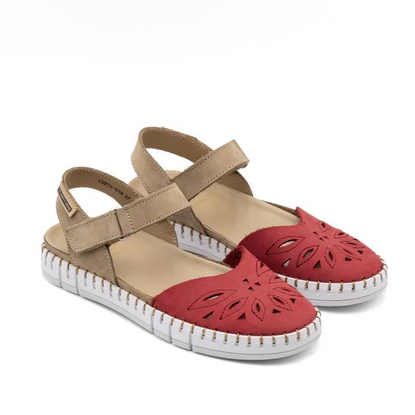 Creta-018 Piel Nobuck Multi Rojo