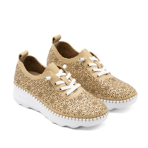 Calpe-007 | Sneaker de piel troquelada con suela cosida