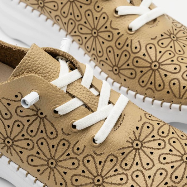 Calpe-007 | Sneaker de piel troquelada con suela cosida