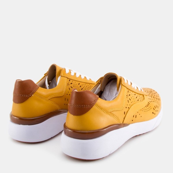 Saona-002 | Sneaker cómodo de piel con diseño picado y Memory Gel