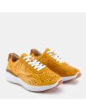 Saona-002 | Sneaker cómodo de piel con diseño picado y Memory Gel
