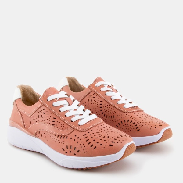 Saona-003 | Sneaker cómodo de piel con diseño picado y Memory Gel