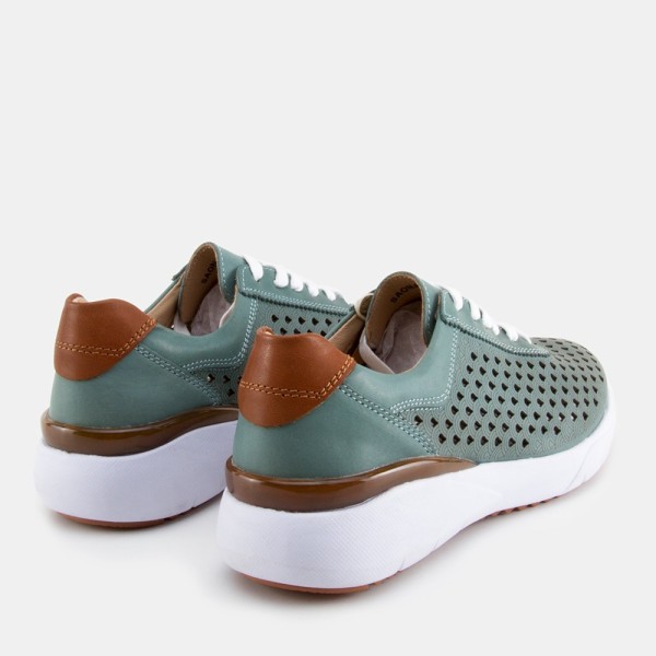 Saona-003 | Sneaker cómodo de piel con diseño picado y Memory Gel