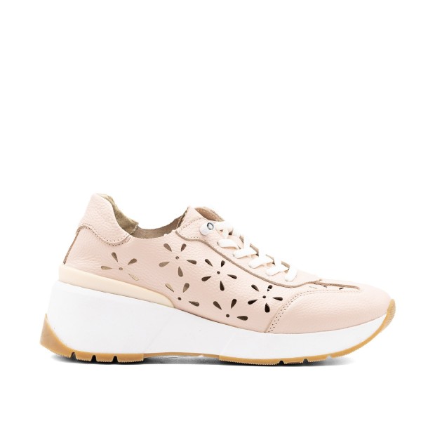 Gala-010 | Sneaker cómodo de piel con diseño picado y Memory Gel