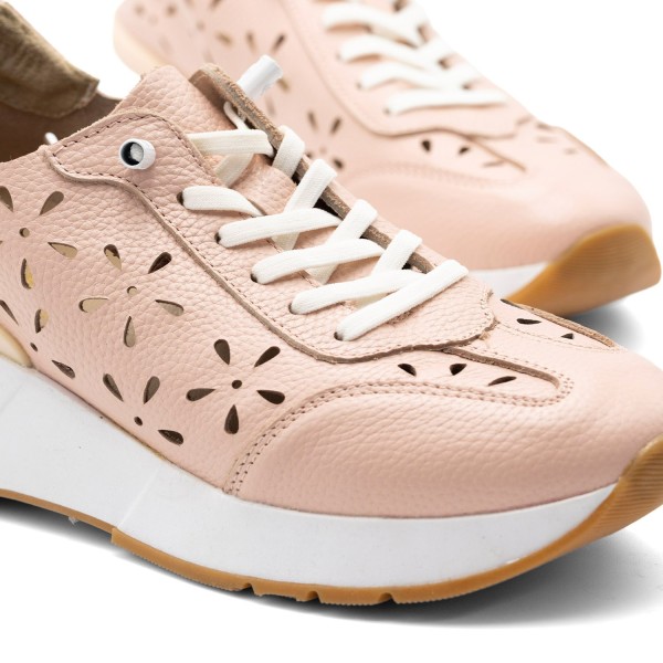 Gala-010 | Sneaker cómodo de piel con diseño picado y Memory Gel
