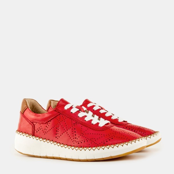 Travel-001 | Sneaker de piel con planta cosida a mano y Memory Gel
