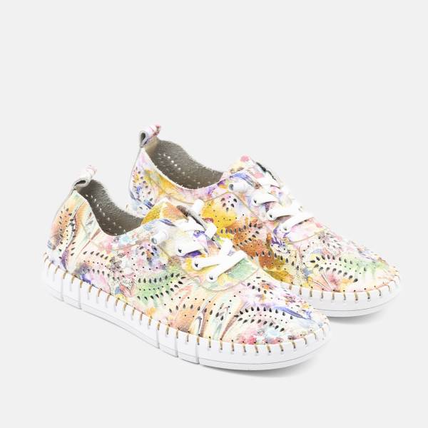 Creta-025 Piel Flores Morado 2