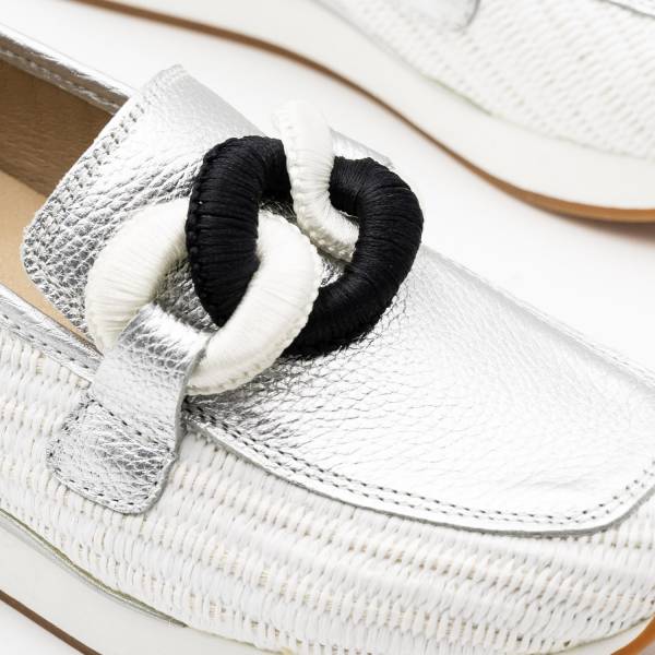 Vanity-011 Piel Rafia Plata